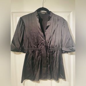 Women BCBG Maxazria Black Silk Blouse Size XS